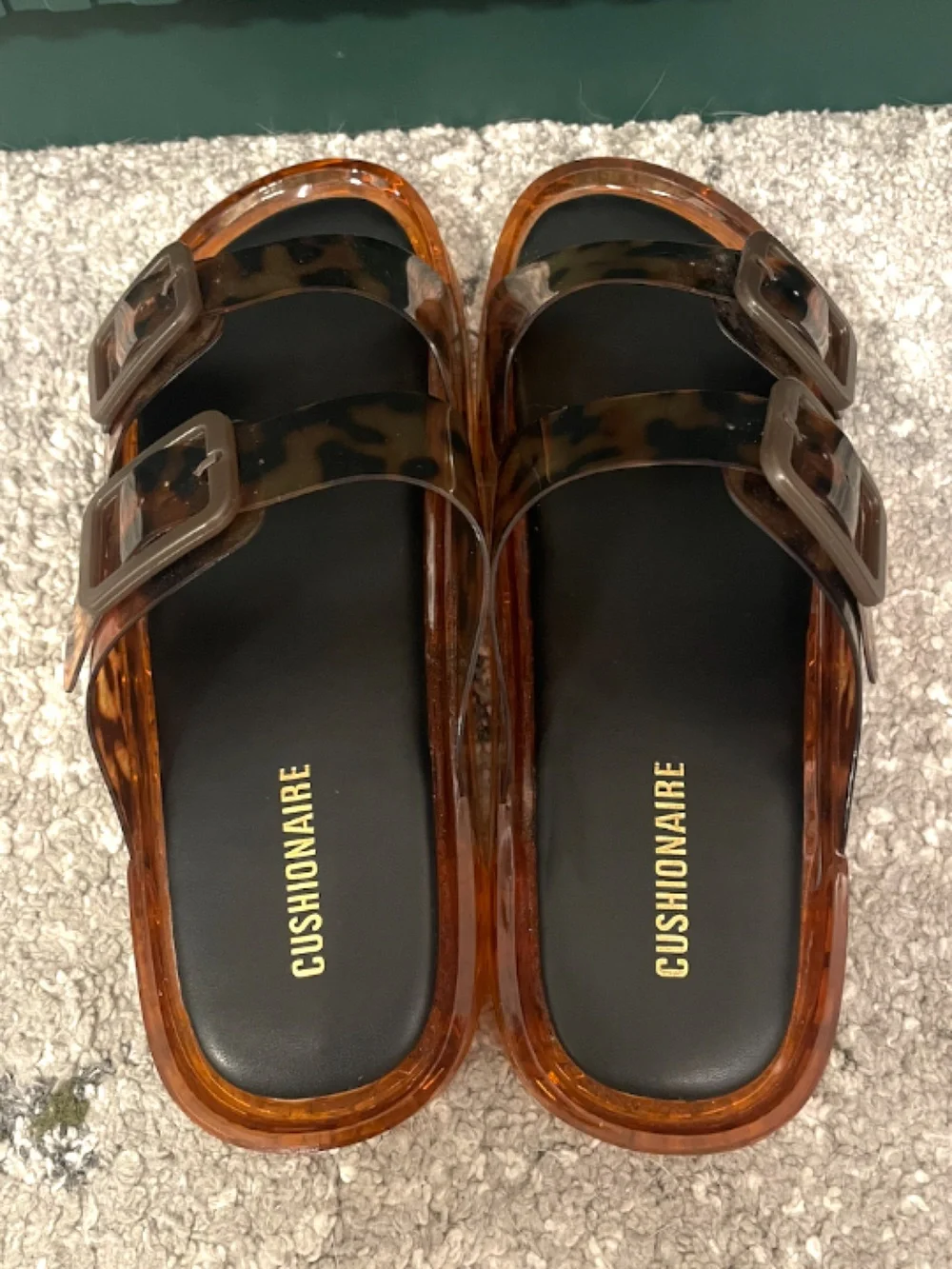 Cushionaire Pool Jelly Slide Sandals Women’s 10 Brown Tortie Clear Waterproof
